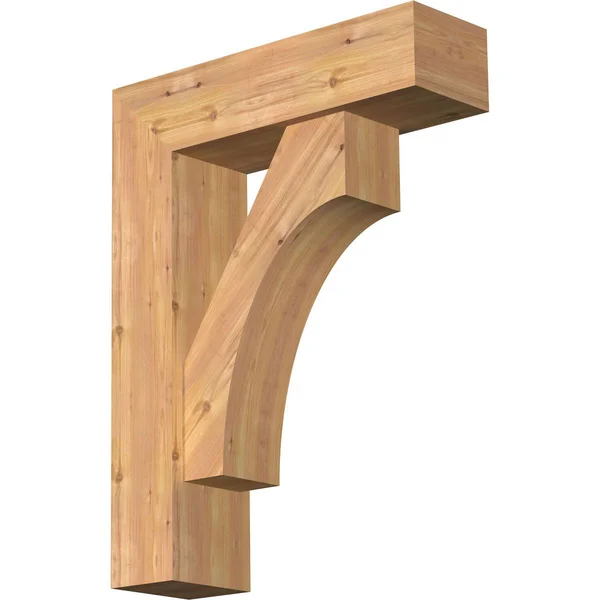 Ekena Millwork BKT0806X26X34WTL05SWR 7 1/2x22W x 26x22D x 34x22H Westlake Block Smooth Bracket w/ Offset Brace - Western Red Ceda