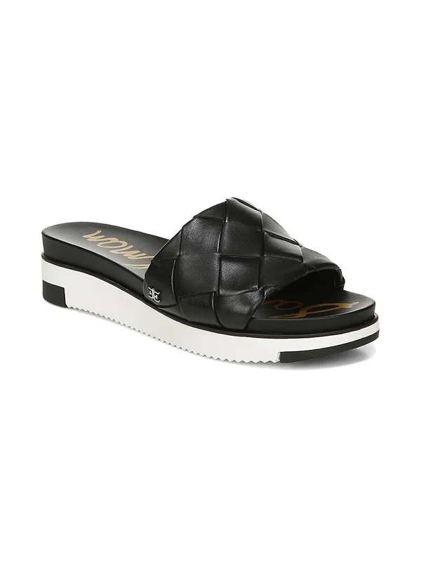 Sam Edelman Women's Adaley Leather Slides - Black - Size 8.5 Sandals