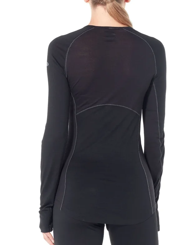 Icebreaker 150 Zone Long-Sleeve Crewe Top - Women's Black, M