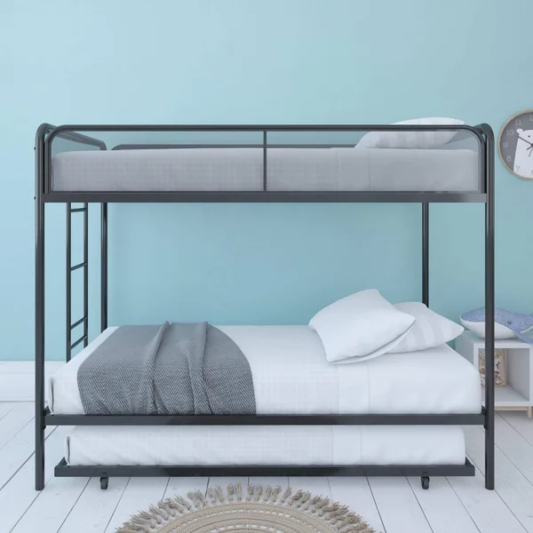 DHP 4299019 Triple Black Metal Bunk Bed Frame - Twin Size