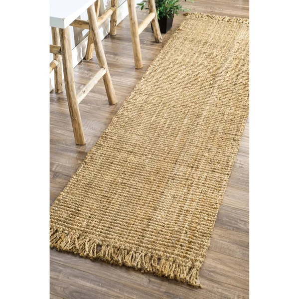 Havenside Home Caladesi Handmade Braided Natural Jute Reversible Runner - 2&6 x 8& Off-White 2& 6 x 8&
