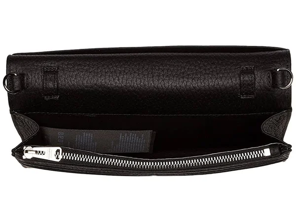 AllSaints Fetch Chain Leather Wallet Crossbody Bag - Black