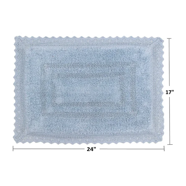 Home Weavers Opulent Bathmat Collection - Absorbent Cotton Soft Reversible Bath Rug, Machine Washable - 24x22x40x22 - Ivory