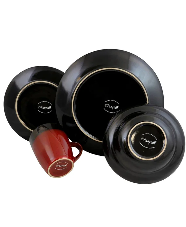 Elama 16-Piece Stoneware Dinnerware Set, Tanizia