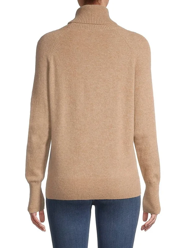 White + Warren Women's Cashmere Turtleneck Sweater - Day Light Blue - Size Xs