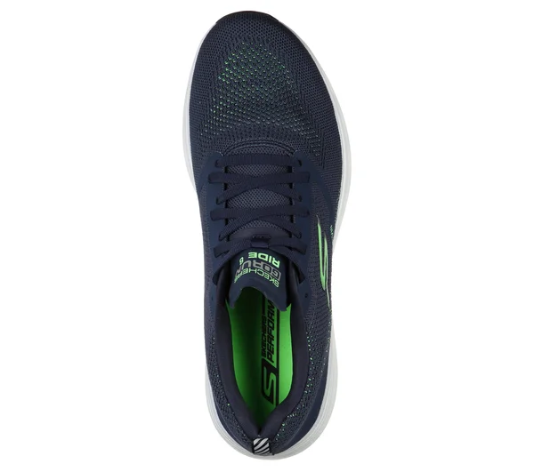 Skechers Men's GOrun Ride 8 Hyper Running Shoes, Navy, Green, 10.5