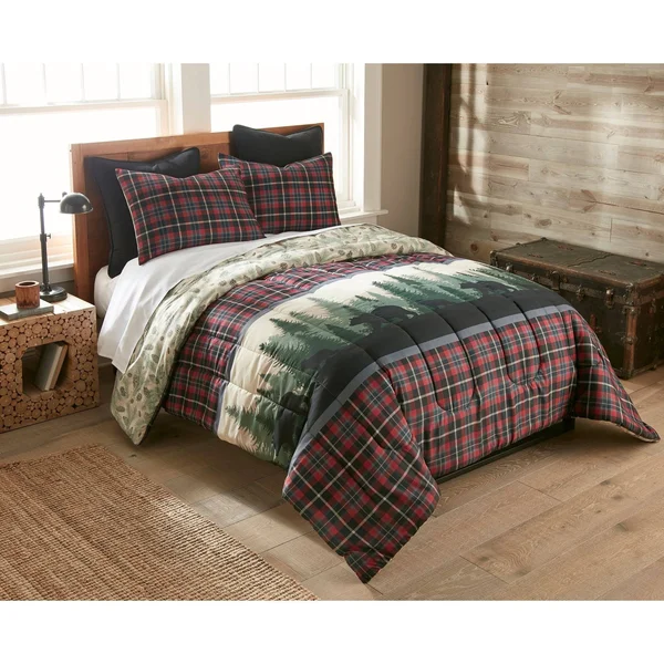 Donna Sharp Bear Journey Red 3PC Comforter Set - Queen/Standard Sham