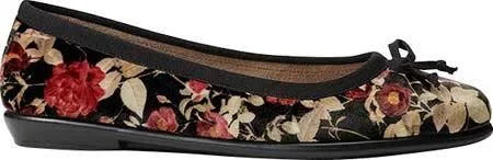 Aerosoles Fast Bet Ballet Flat, Black Floral (10.5 W)