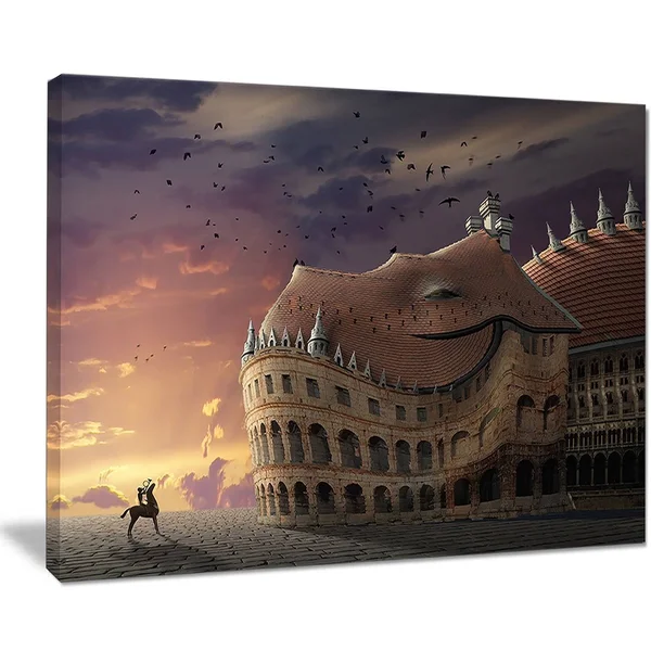 Design Art Wake Up Dragon Collage - 3 Piece Graphic Art on Wrapped Canvas Set - Blue
