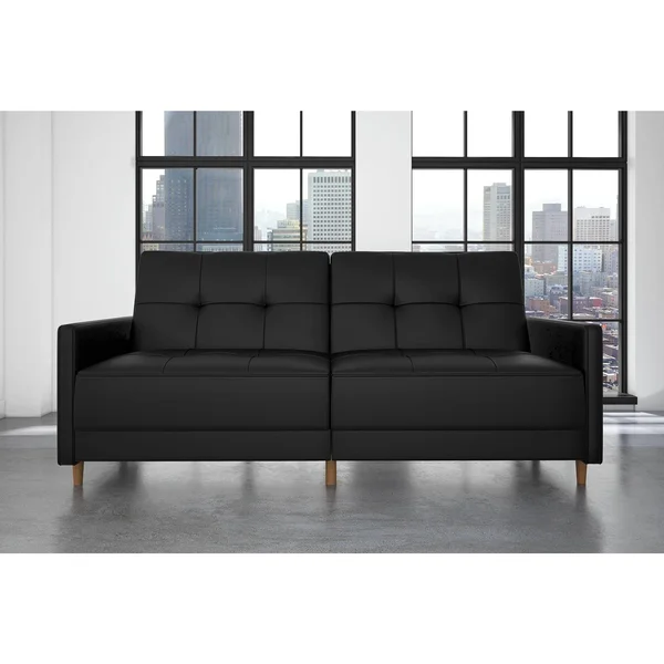 DHP Andora Coil Convertible Futon Couch - White