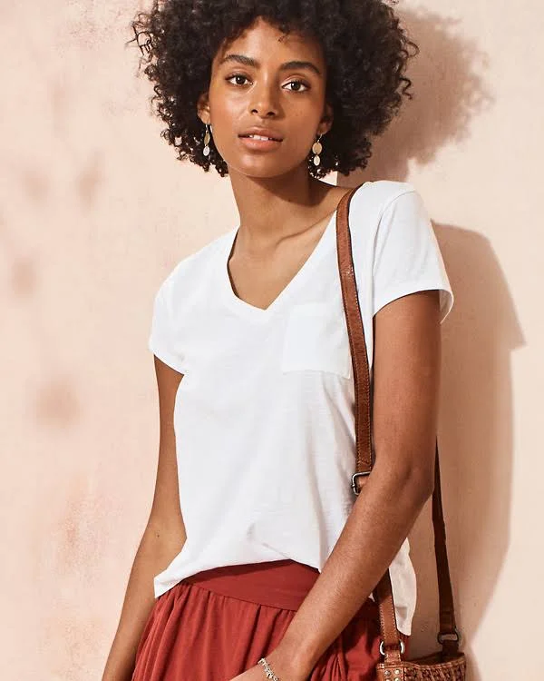 Weekender Slubbed Organic Pima Cotton Tee Shirt - S(4-6) - Carbon