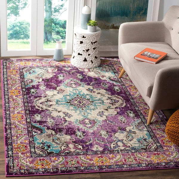 Safavieh MNC243L Monaco Violet, Light Blue Area Rug - 8& x 10&