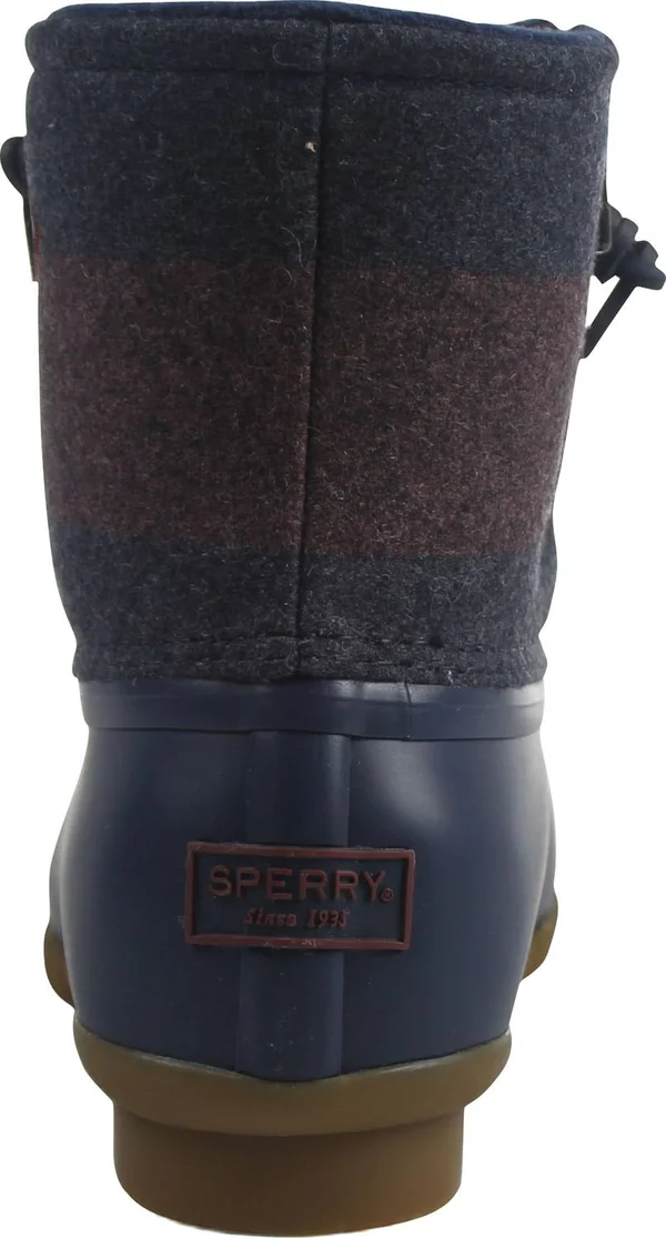 Sperry Top-Sider Saltwater Varsity Stripe Wool Boot - Women's Navy/Wine, 9.5