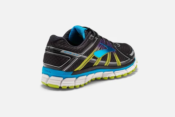 Brooks Women's Adrenaline GTS 17 Running Shoes Black - Hawaiian Ocean, Lime Punch 6.5, B