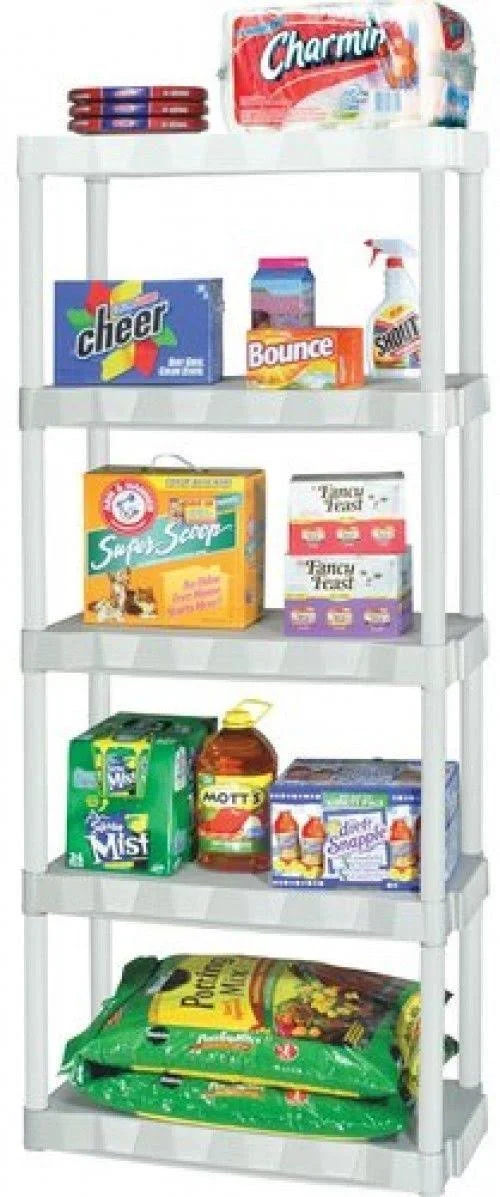 Plano 5-Tier Heavy-Duty Plastic Storage Unit - White