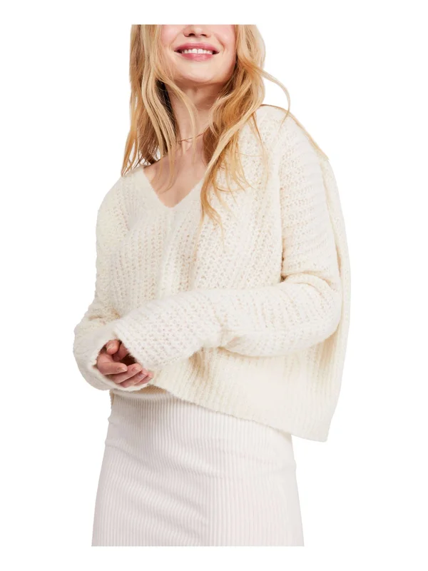 Free People Moonbeam V-Neck Sweater - Ivory