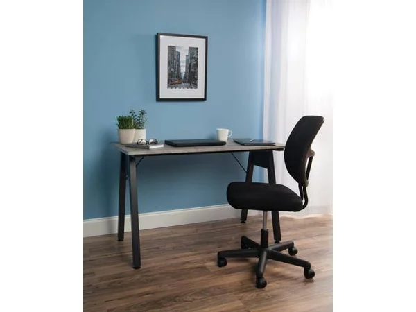 Ofm Essentials Collection 48x22 Table Desk, in Concrete, Blk
