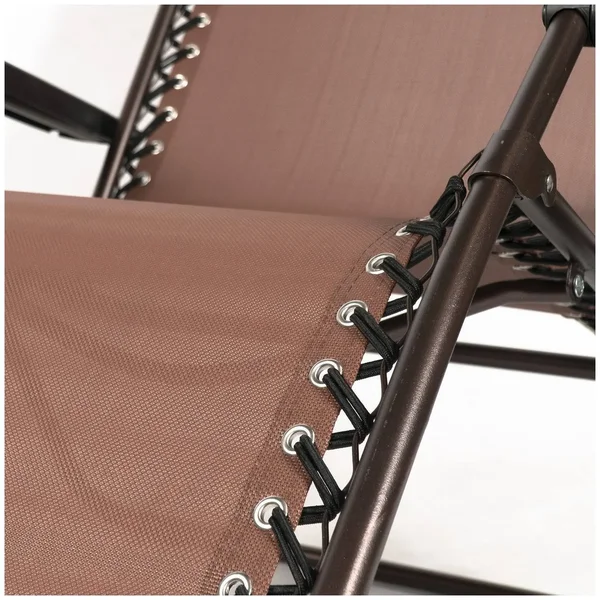 Belleze Case of (2) XL Oversized Zero Gravity Chairs Foldable Recliner Lounge Padded with Pillow Drink Cup Holder, Brown