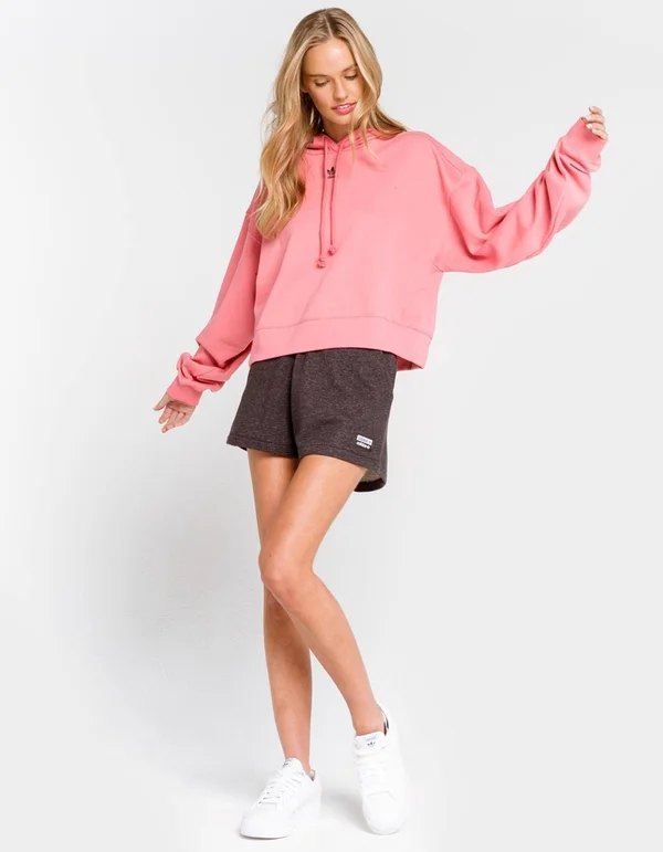 Adidas Women's Originals Adicolor Essentials Hoodie in Pink/Hazy Rose Size Large, Cotton/Polyester