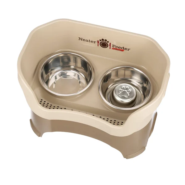 Neater Pet Brands Neater Feeder Deluxe Dog (Large + Slow Feed Bowl Combo, Cappuccino)