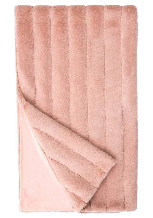 Fabulous Furs Posh Faux Fur Throw - Blush