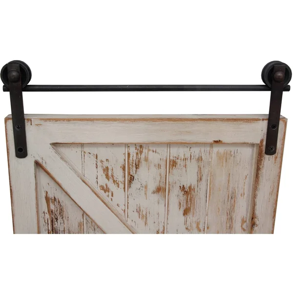 FirsTime & Co. 14 x 2 x 34 in. Wood White Carriage Farmhouse Barn Door Mirror 2-Piece Set