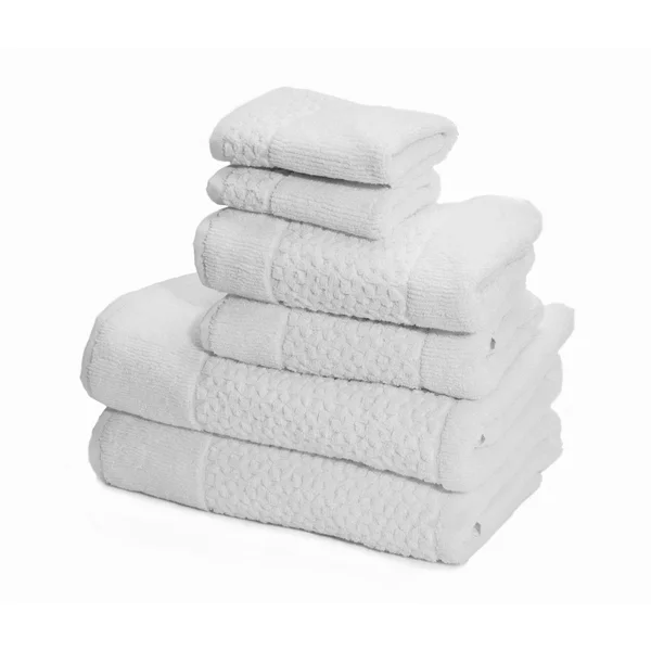Mei-Tal Turkish Cotton Jacquard Towel Set of 6 White