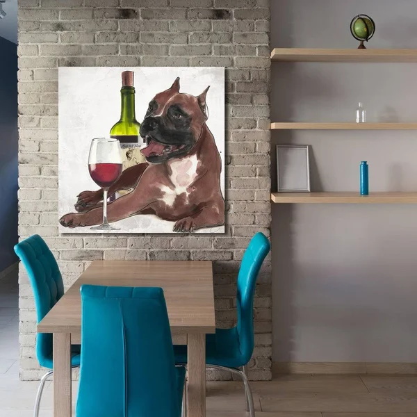 Picture Perfect International by Jodi 'Wine A Bit' Giclee Stretched Canvas Wall Art - 36 Inches x 36 Inches x 1.5 Inches