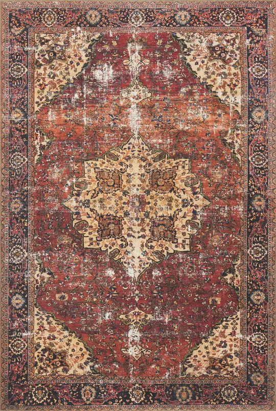 Loloi Loren LQ-07 5& x 7&6x22 Red - Navy Rug