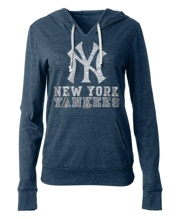 Women's New Era Navy York Yankees Jersey Tri-Blend Pullover Hoodie Size: Large