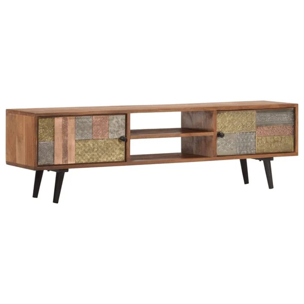 vidaXL TV Cabinet 55x22x11.8x22x15.7x22 Solid Acacia Wood, 247682, 140 x 30 x 40 cm