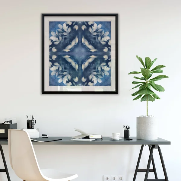Navy Nature II -Framed Giclee Print - 34x34
