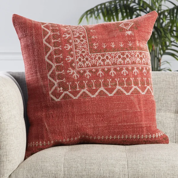 Jaipur Living Abeni Puebla Red Pillow - Red, 24x22 x 24x22, Polyester