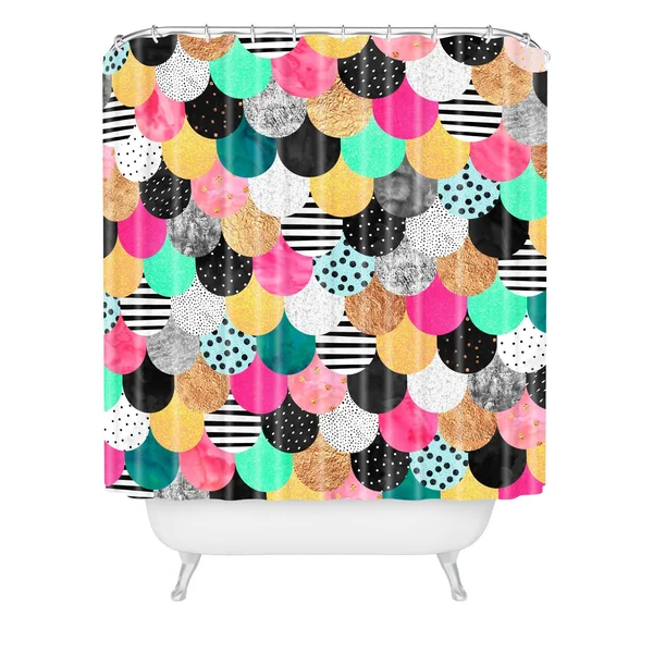 Deny Designs Elisabeth Fredriksson Colorful Mermaid Shower Curtain - 69x22 x 72x22