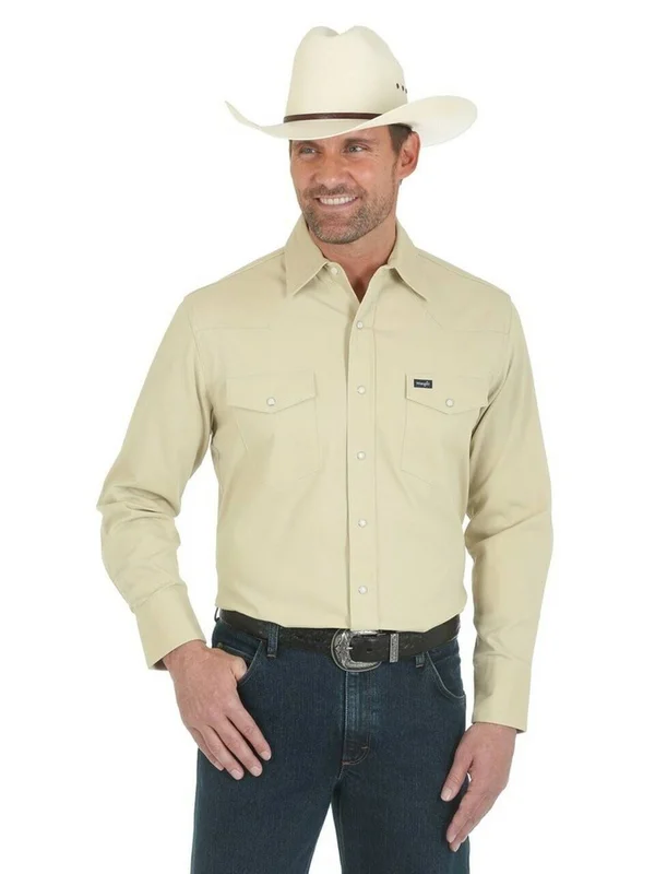 Wrangler Men's L/S Sand Advanced Comfort Snap Workshirt - Size 3XL - Eli&s Western Wear