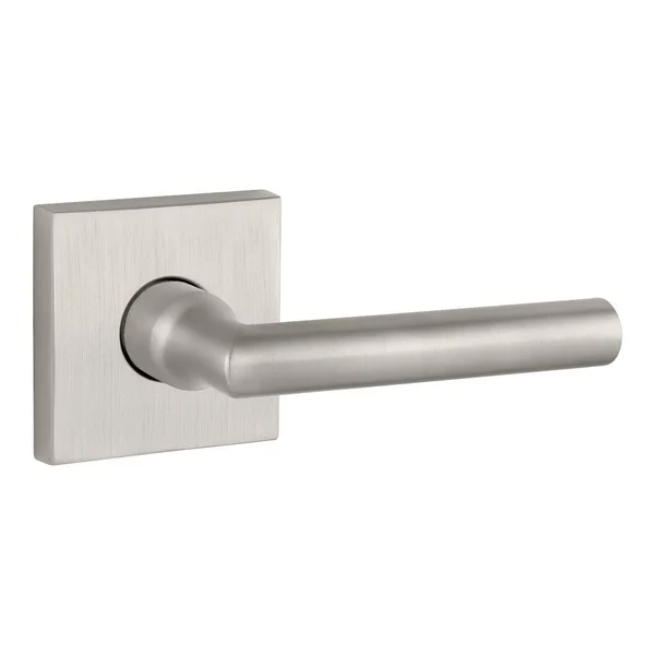 Baldwin PS.TUB.CSR Tube Passage Leverset with Contemporary Square Rose - Satin Nickel