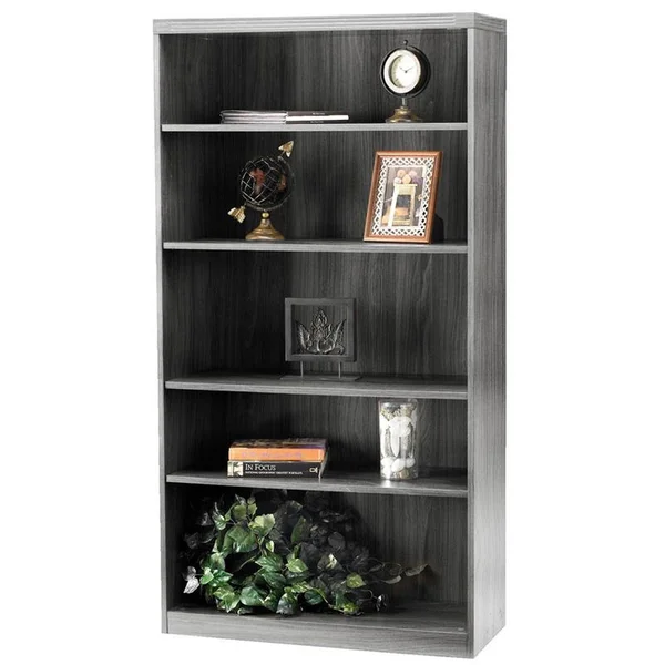 Mayline Aberdeen 5 Shelf Bookcase Gray Steel [AB5S36LGS]