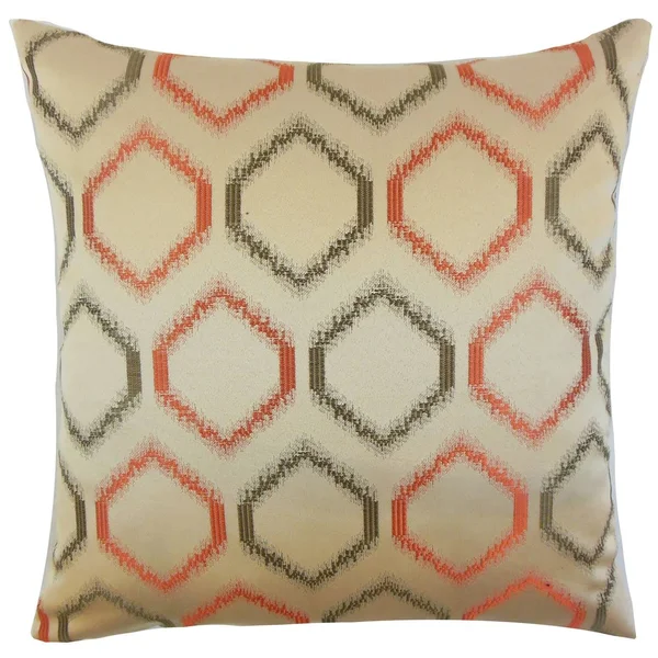 The Pillow Collection Connolly Geometric Euro Sham Orange, Size: King Sham