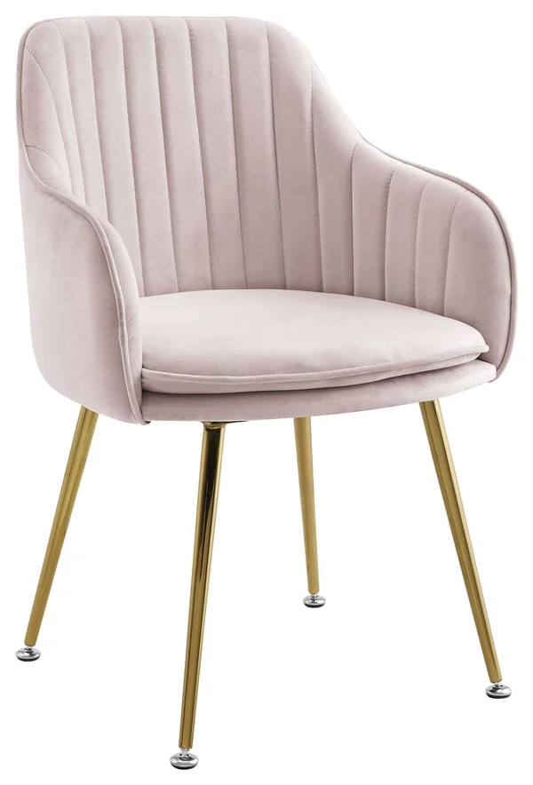 Metal Base Velvet Accent Chair - Pink