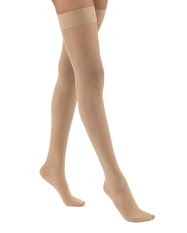 Jobst Ultrasheer Thigh High with Sensitive Top Band 30-40 mmHg Closed Toe Small, Black, Petite