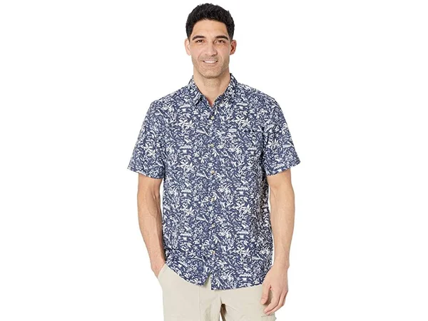 Columbia Men's Super Slack Tide Camp Shirt - XXL - Collegiate Navy Kona Print