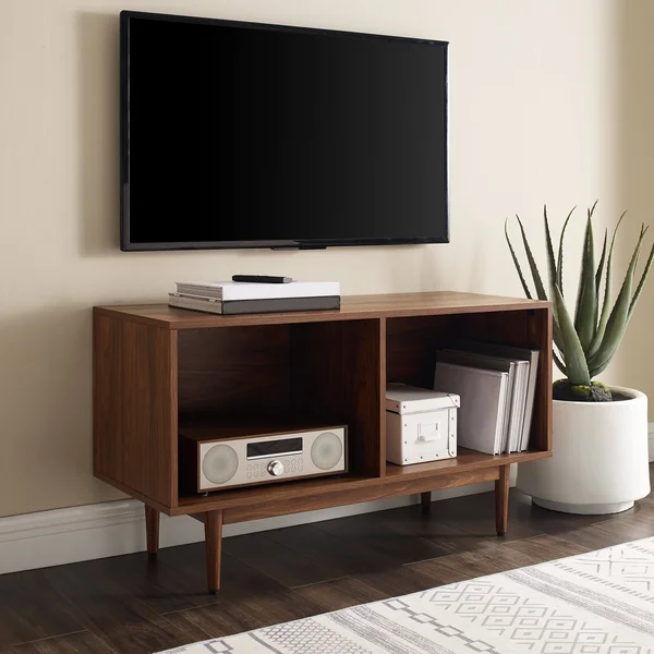 Crosley Liam Medium Record Storage Console Cabinet - Walnut