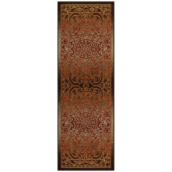 Maples Rugs Pelham Vintage Runner Rug Non Slip Washable Hallway Entry Carpet [Made in Usa] - 2 x 6, Rustique