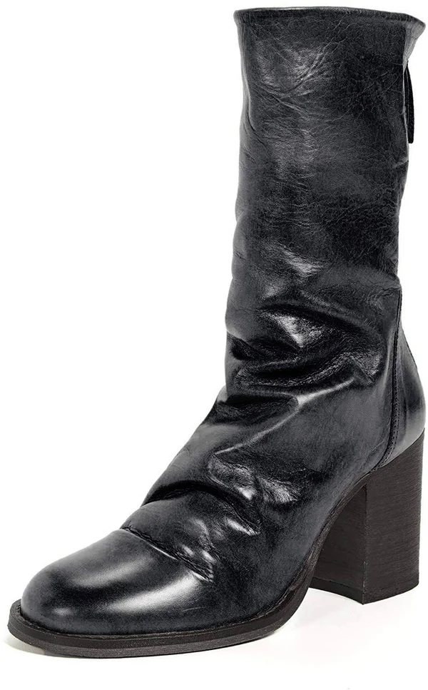 Free People Elle Block Heel Booties Black 37
