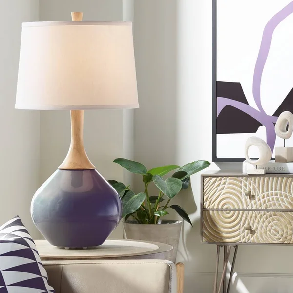Color + Plus Quixotic Plum Wexler Table Lamp, Purple