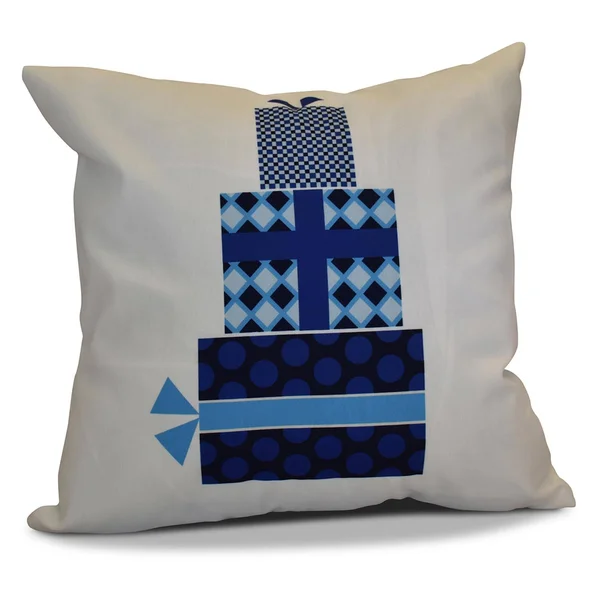 E by Design Gift Wrapped Decorative Pillow - Size: 20L x 20W, Blue