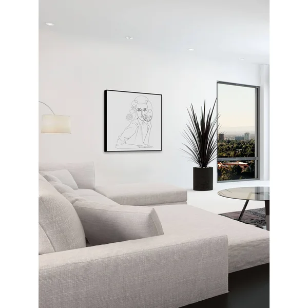 Marmont Hill Inc 'Lady Sketch' Floater Framed Painting Print on Canvas, 20 x 20