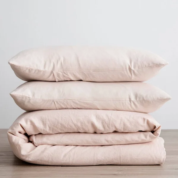 Cultiver Linen Duvet Cover Set - Queen, Blush