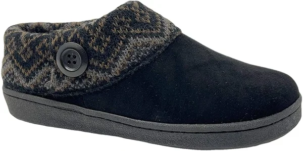 Clarks Women's Knitted Collar Clog (10 M US - Black/Aztek Multi)
