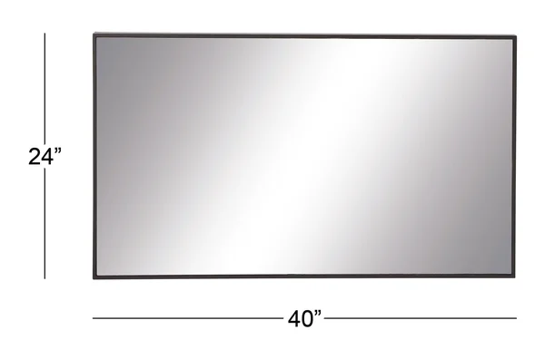 Cole & Grey Wood Wall Mirror, Black